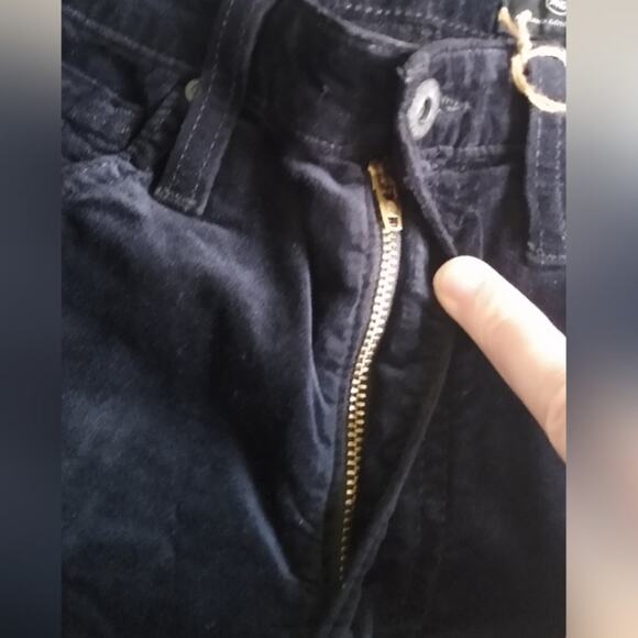 AG Adriano Goldschmied Isabelle Velvet Black High-Rise Straight Crop Size 23R - Picture 11 of 16